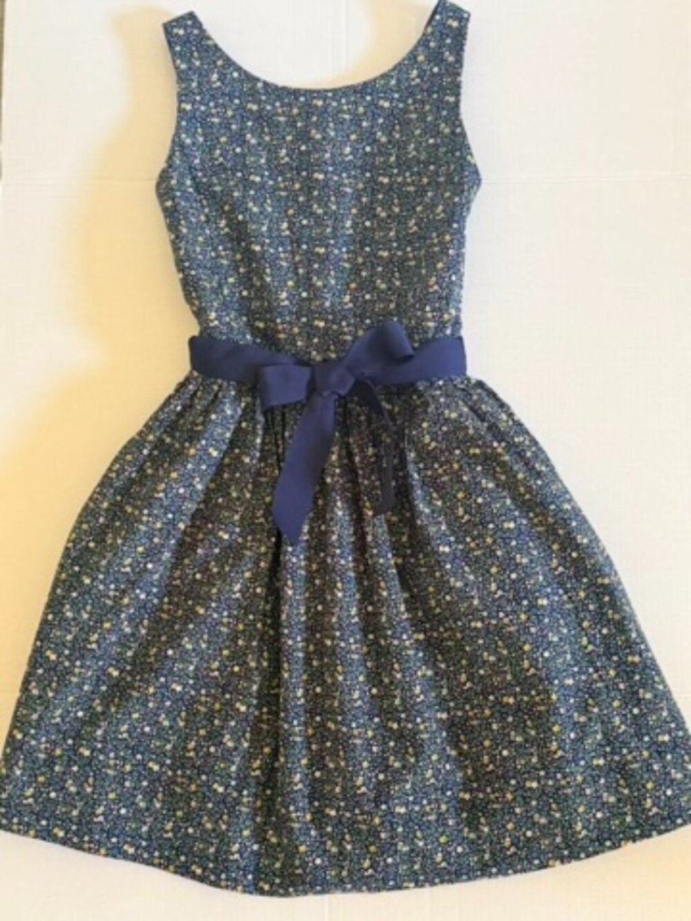 NWT Polo Ralph Lauren Girls 16 Navy Floral Fit & Flare Dress $65